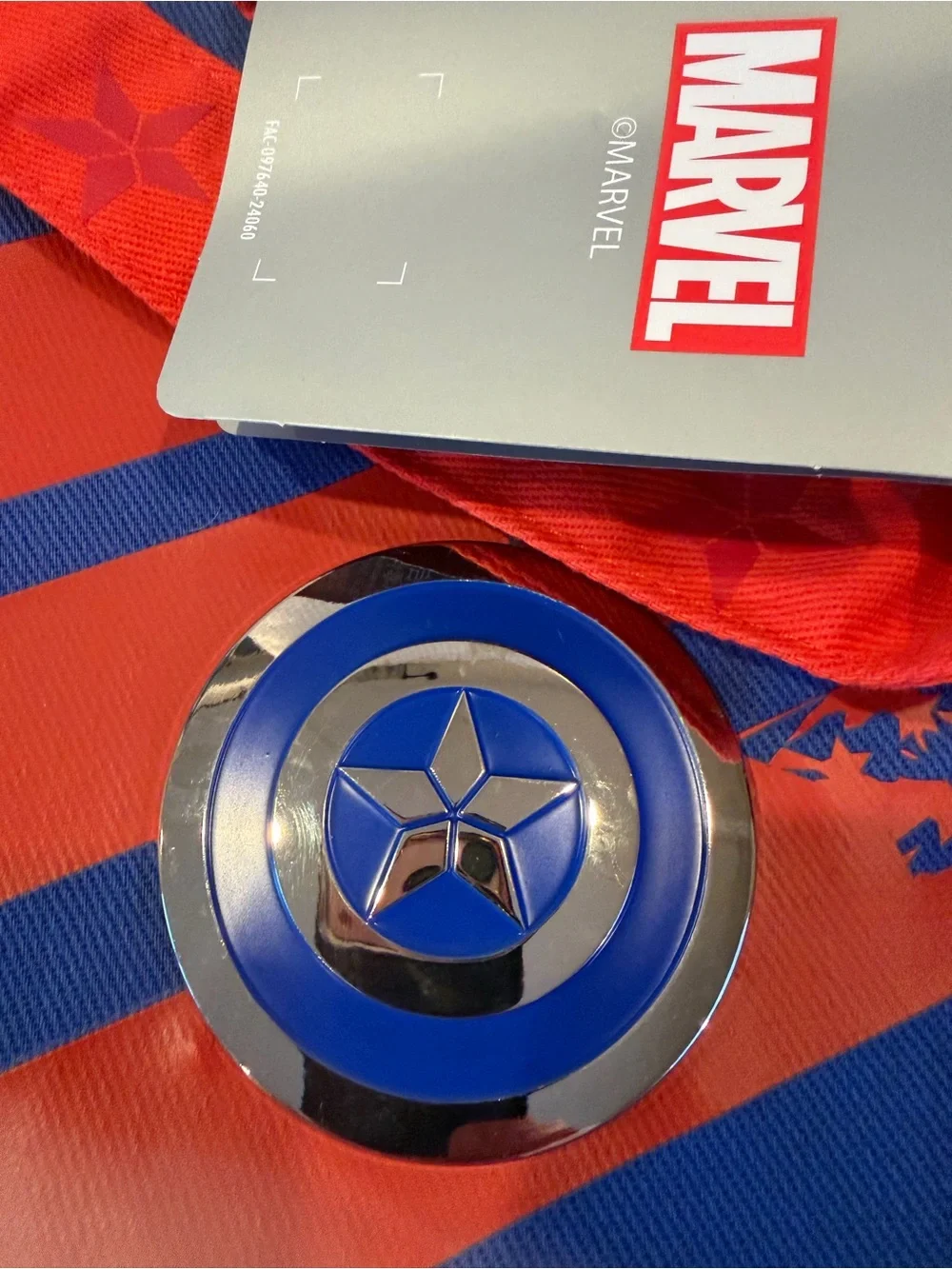 Disney Parks Marvel Red and Blue Captain America Messenger Bag!